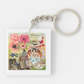 Zomer Bossom dag op het strand Acryl Sleutelhanger (Achterkant)