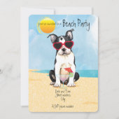 Zomer Boston Terrier Beach Party Uitnodiging (Voorkant)