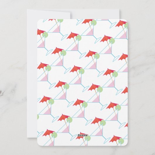 Zomer Boston Terrier Beach Party Uitnodiging (Achterkant)