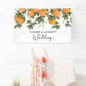 Zomer botanisch oranje citrus bruiloft welkom spandoek (Insitu)