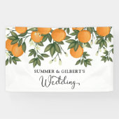 Zomer botanisch oranje citrus bruiloft welkom spandoek (Horizontaal)