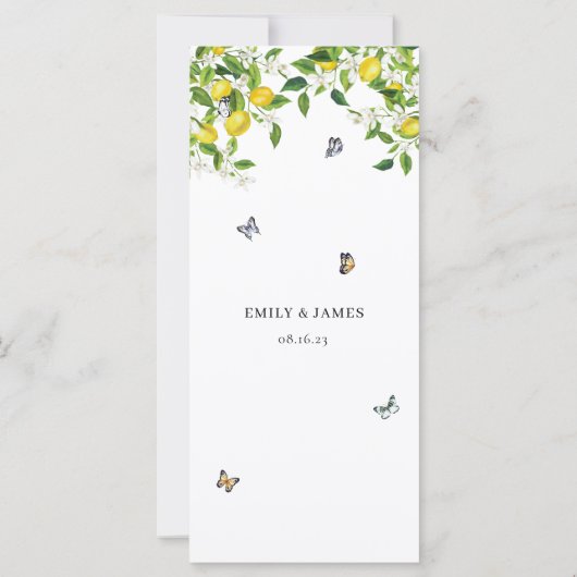 Zomer Botanische Citroen Menu (Achterkant)