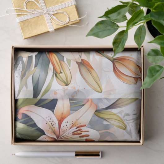 Zomer Botanische Lelie Bloemen Tissuepapier (Geschenk)