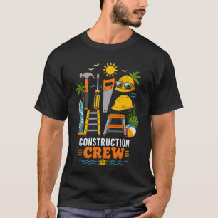 Zomer Bouwploeg Grappig Strand Tropisch Werk T-shirt