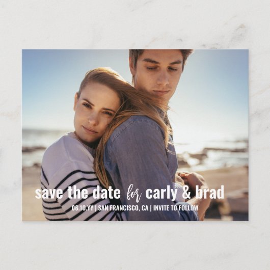 Zomer Break Foto Bruiloft Save the Date Briefkaart (Voorkant)