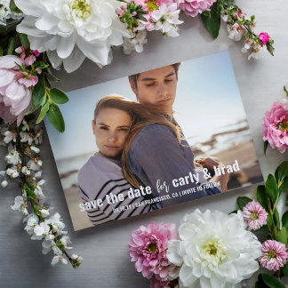 Zomer Break Foto Bruiloft Save the Date Briefkaart