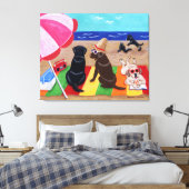 Zomer Breeze Labradors Schilderij Canvas Print (Insitu (Slaapkamer))