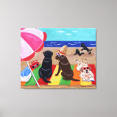 Zomer Breeze Labradors Schilderij Canvas Print (Voorkant)