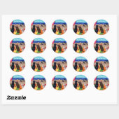 Zomer Breeze Labradors Schilderij Dank u Ronde Sticker (Vel)