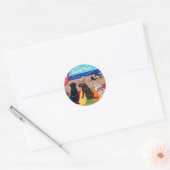 Zomer Breeze Labradors Schilderij Dank u Ronde Sticker (Envelop)