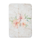 Zomer Bries Blush Perzik Hibiscus Badmat (Voorkant Verticaal)