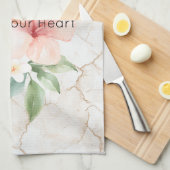Zomer Bries Blush Perzik Hibiscus Theedoek (Quarter Fold)
