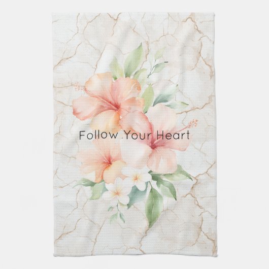 Zomer Bries Blush Perzik Hibiscus Theedoek (Verticaal)