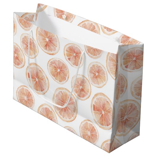 Zomer Bries Grapefruit Perzik Verjaardag Groot Cadeauzakje (Voorkant Gekanteld)