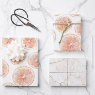 Zomer Bries Grapefruit Perzik Verjaardag Inpakpapier Vel