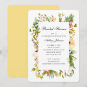Zomer bruids douche uitnodiging. Tuinbloemen Kaart (Voorkant / Achterkant)