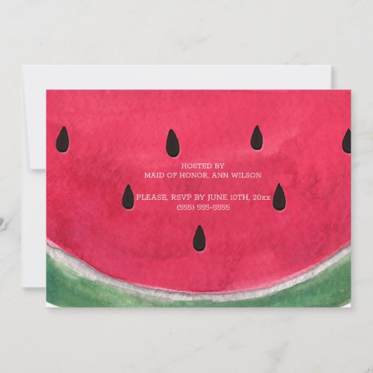 Zomer Bruidsfeest Uitnodigingen Watermeloen (Achterkant)