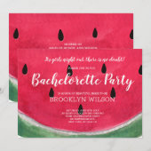 Zomer Bruidsfeest Uitnodigingen Watermeloen (Voorkant / Achterkant)