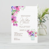 Zomer bruiloft  bloemen romantische stijl kaart (Staand voorkant)