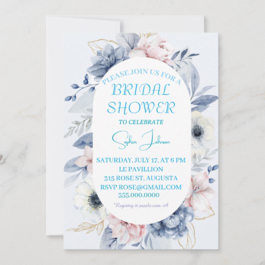 Zomer Bruiloft Bridal Shower Uitnodiging Template  (Voorkant)