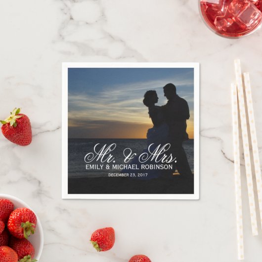 Zomer bruiloft bruid en bruidegom foto servet (Insitu)