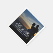 Zomer bruiloft bruid en bruidegom foto servet (Hoek)