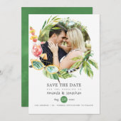 Zomer Bruiloft Foto Collage Save The Date (Voorkant / Achterkant)