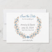 Zomer bruiloft gedroogd gras krans bruiloft save the date (Voorkant)