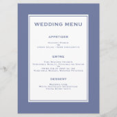 Zomer bruiloft Helder Blauw Bloemen Receptie Menu (Achterkant)