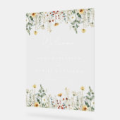 Zomer Bruiloft in Bloemenveld Acryl Bord (Hoek)