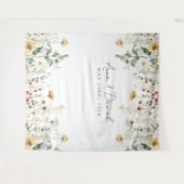 Zomer Bruiloft in het veld met wilde bloemen Wandkleed (Voorkant (horizontaal))