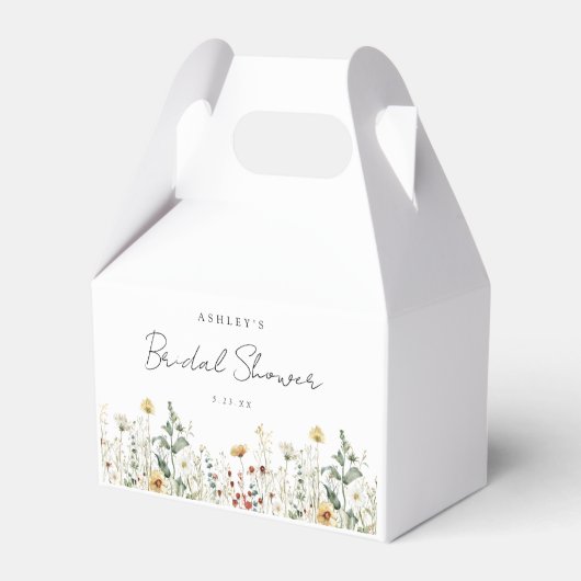 Zomer Bruiloft met Wilde Bloemen Bedankdoosjes (Voorkant Zijde)