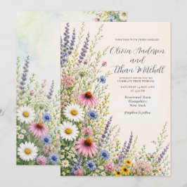 Zomer Bruiloft met Wilde Bloemen Tuin Kaart