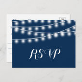 Zomer bruiloft String Lights RSVP Uitnodiging Briefkaart (Voorkant / Achterkant)
