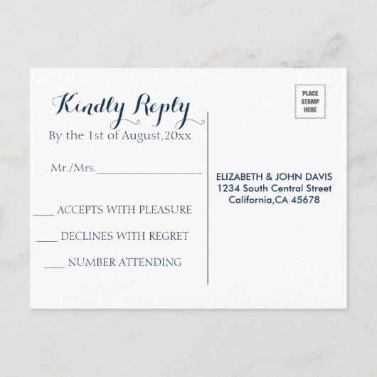 Zomer bruiloft String Lights RSVP Uitnodiging Briefkaart (Achterkant)