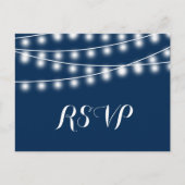 Zomer bruiloft String Lights RSVP Uitnodiging Briefkaart (Voorkant)