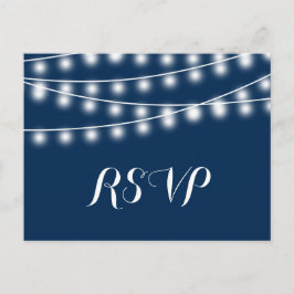 Zomer bruiloft String Lights RSVP Uitnodiging Briefkaart