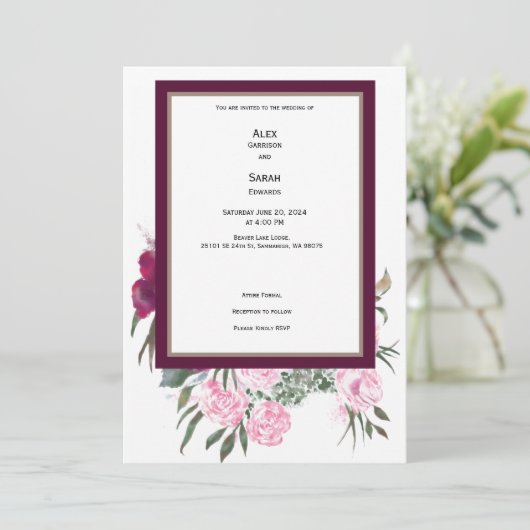 Zomer bruiloft uitnodiging (Staand voorkant)