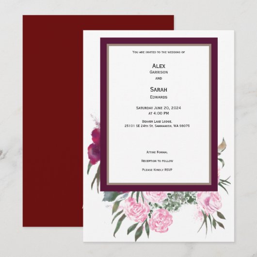 Zomer bruiloft uitnodiging (Voorkant / Achterkant)