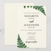 Zomer bruiloft uitnodiging. Groene varen uitnodige Kaart (Voorkant / Achterkant)