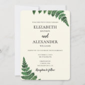 Zomer bruiloft uitnodiging. Groene varen uitnodige Kaart (Voorkant)