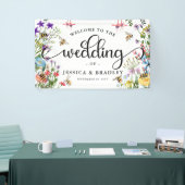 Zomer Bruiloft Wilde Bloemen & Hommels Spandoek (Beurs)