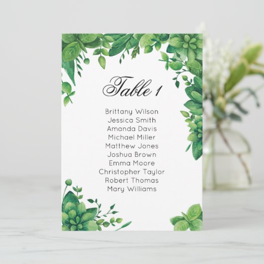 Zomer bruiloft zitplaatsenkaart. Tuin gast plan Kaart (Staand voorkant)