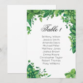 Zomer bruiloft zitplaatsenkaart. Tuin gast plan Kaart (Voorkant / Achterkant)