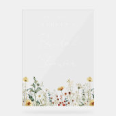 Zomer Bruiloftsfeest met Wilde Bloemen Acryl Bord (Voorkant)