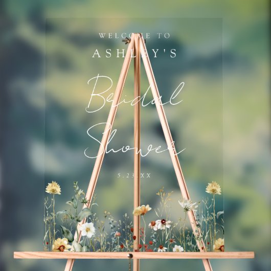 Zomer Bruiloftsfeest met Wilde Bloemen Acryl Bord (Neutraal)