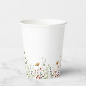 Zomer Bruiloftsfeest met Wilde Bloemen Papieren Bekers (Rechts)