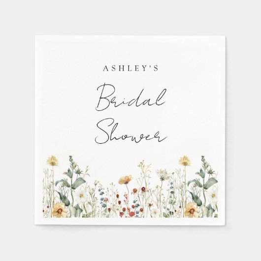 Zomer Bruiloftsfeest met Wilde Bloemen Servet (Voorkant)