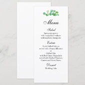 Zomer bruiloftsmenu botanisch. Groen dinermenu Menu (Voorkant / Achterkant)