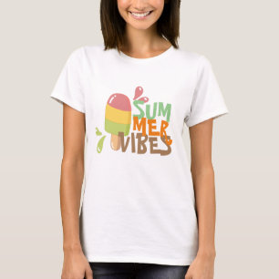Zomer bruine ijsjes t-shirt